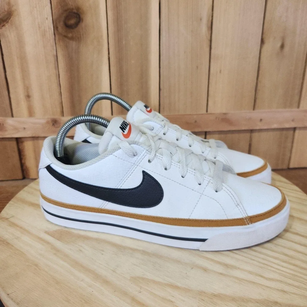 Nike Court Legacy Next Nature Shoes Womens 9 White Black Leather Casual Sneakers